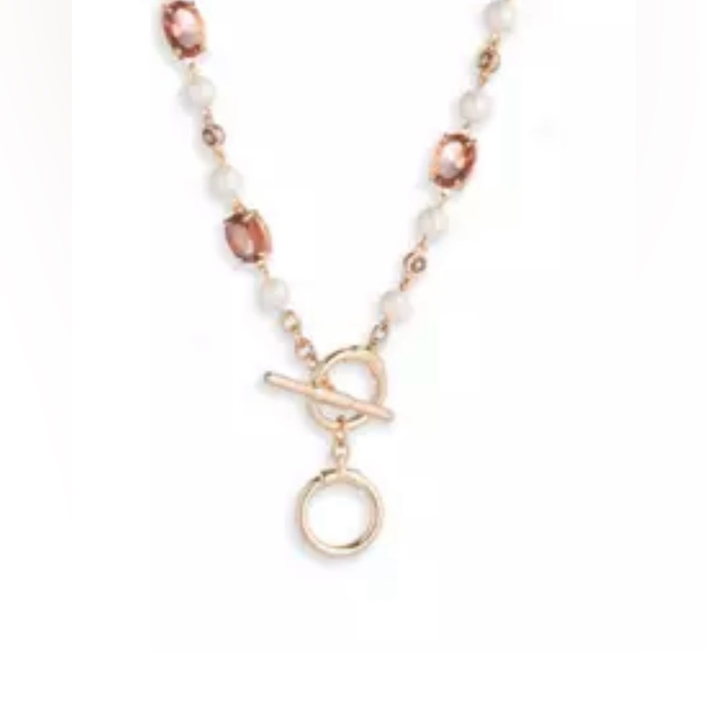 NWT Ralph Lauren - Stone & Pearl Toggle Necklace. - Picture 3 of 6